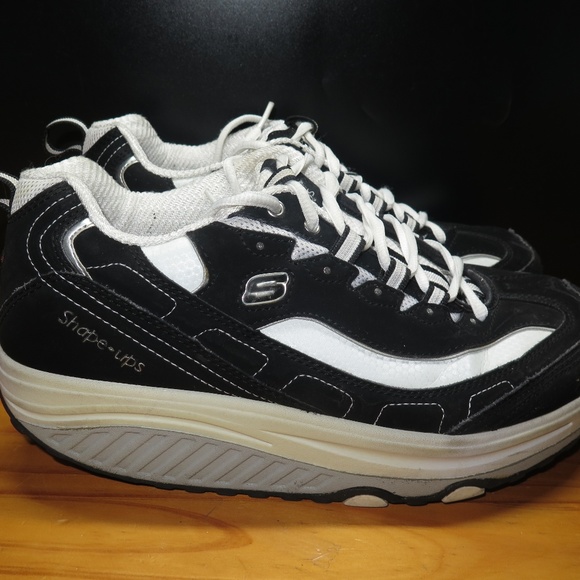 skechers black and white womens